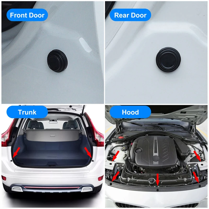 Almofadas do amortecedor da porta do carro, amortecedor amortecedor, anti-colisão, junta de absorção de choque, isolamento acústico automático, adesivos adesivos
