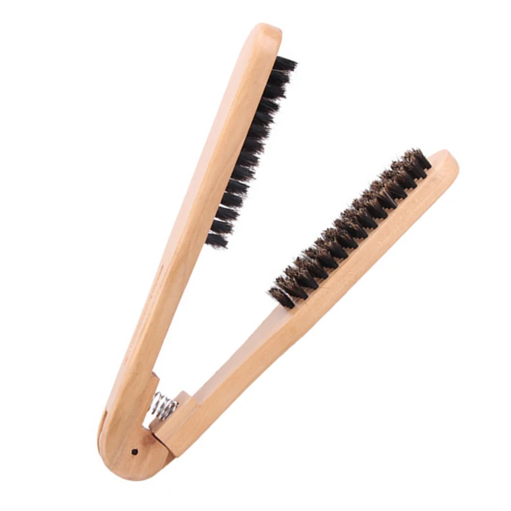 

Hair Straightening Brush V-Shaped Hair Brush Hair Straightener Hairdressing Tool Brush Comb DIY Home Hairdress Styling Tools