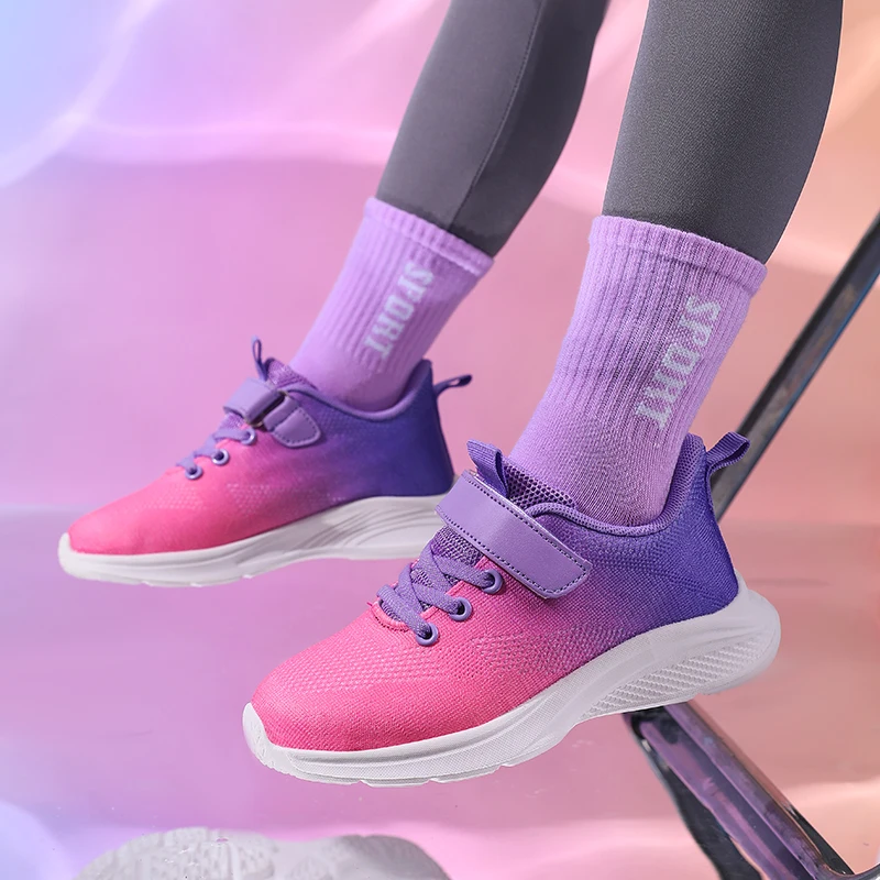 أحذية رياضية للأطفال، أحذية رياضية عصرية متعددة الألوان خفيفة الوزن من القماش الشبكي، مريحة وقابلة للتنفس للجري في الهواء الطلق للأولاد والبنات