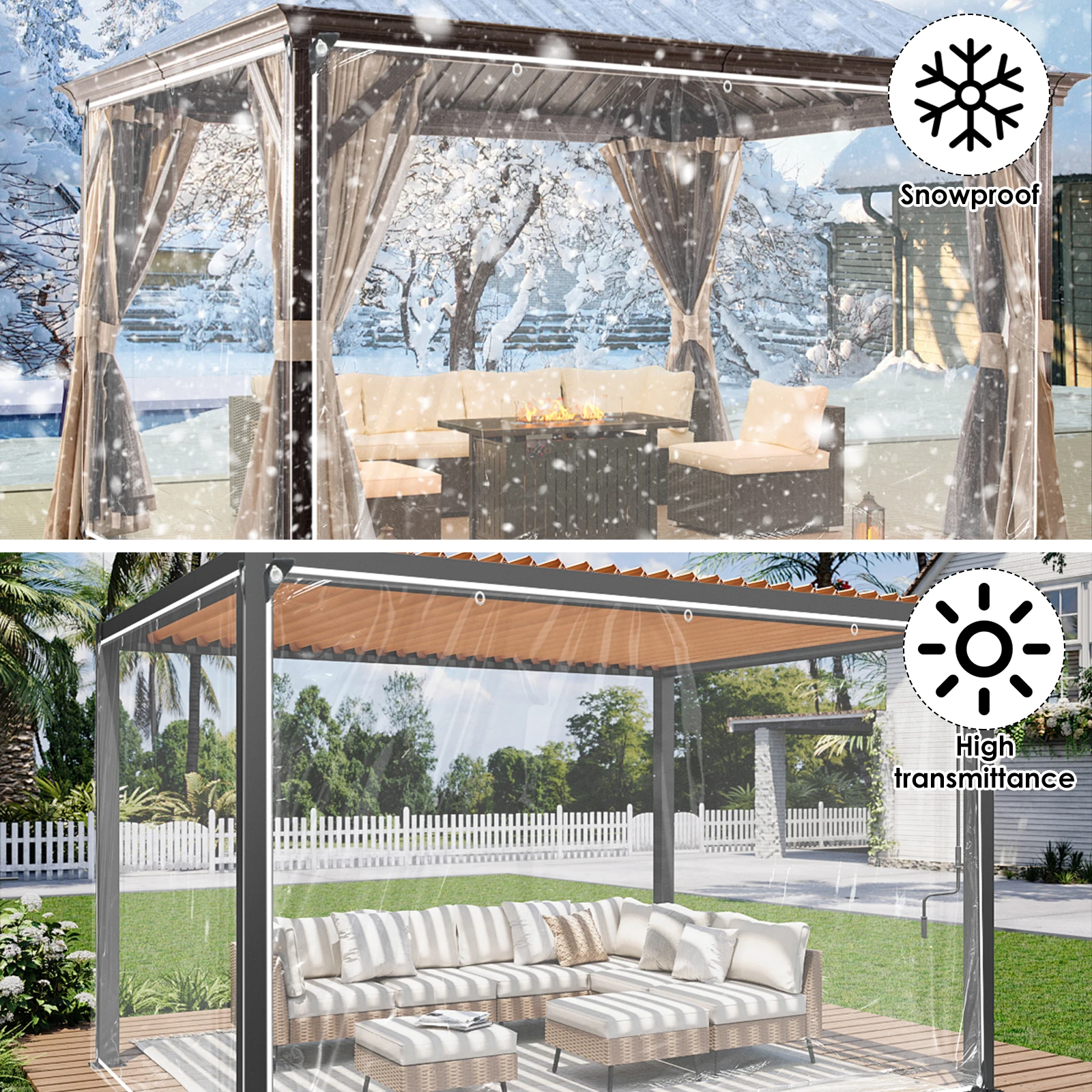 Waterproof Transparent Tarp Curtain Cover