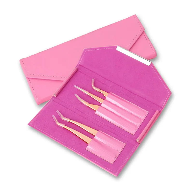 Portable Leather Eyelash Tool Organizer Bag