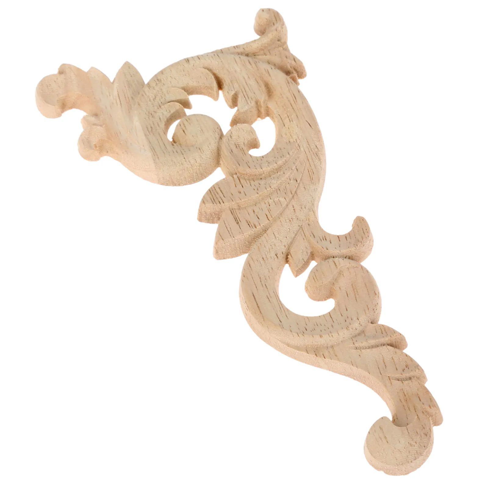 4pcs Woodcarving Decal Corner Applique Frame Door Wall Furniture Decor Figurines Flower Branch 15*8cm