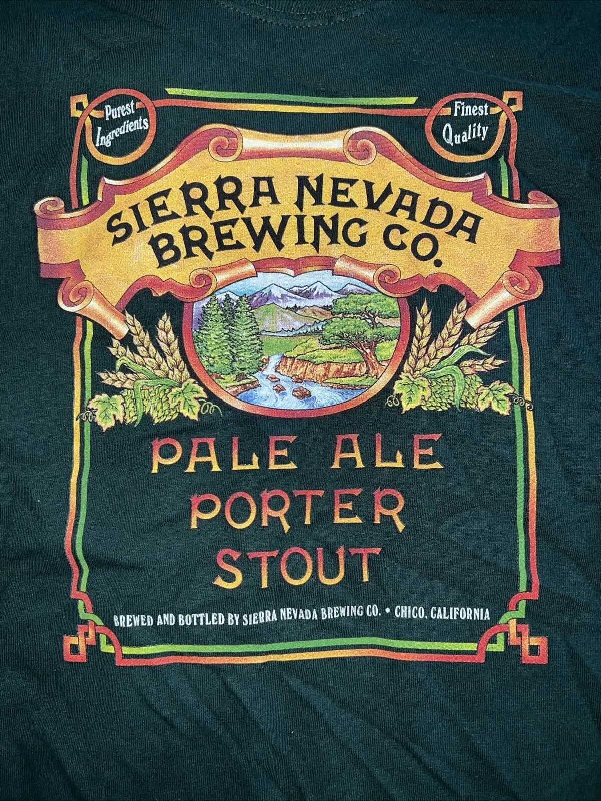 Sz X-Large Sierra Nevada Brewing Chico California Green T Shirt Beer Brewery