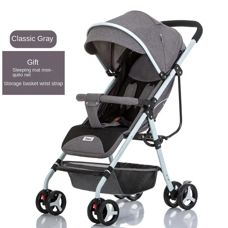 

Four-wheeled Baby Stroller Newborn Baby Two-way Swivel Seat High Landscape Lightweight Travel Stroller Foldable Stroller