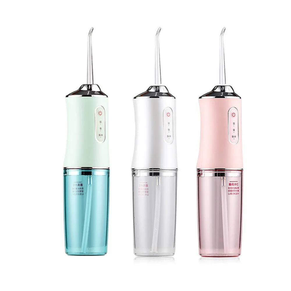 Oral Irrigator Portable Dental Water Flosser USB Rechargeable Water Jet Floss Tooth Pick 4 Jet Tip 220ml 3 Modes IPX7 1400rpm