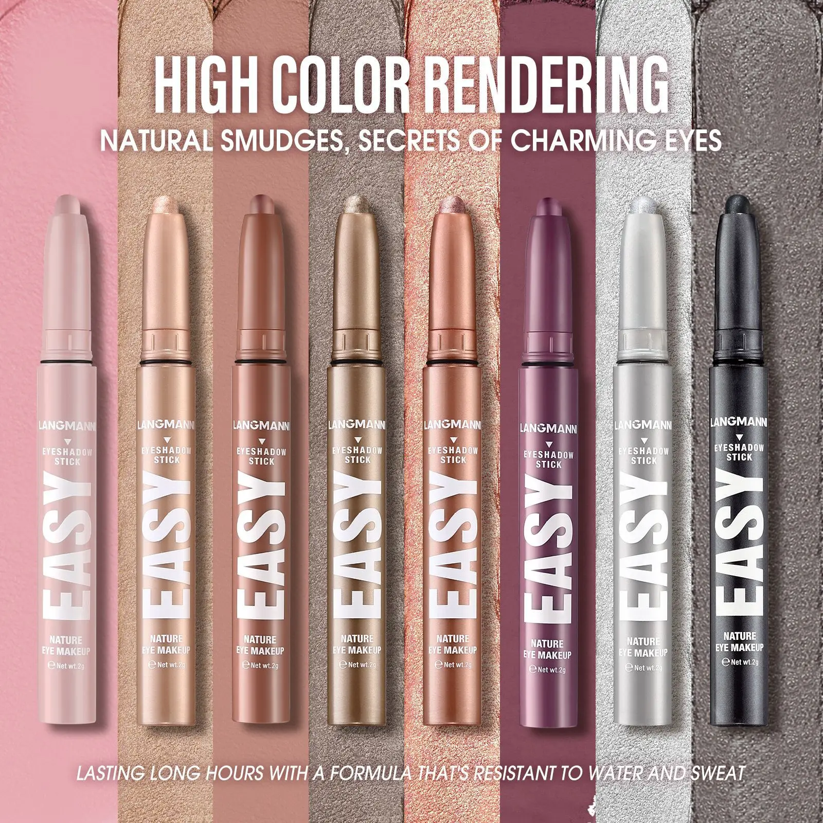 Smoky Rose Purple Eyeshadow Pencil Glitter Shimmer Highlighter&Eye Shadow Eyeliner Stick Bronze Matte Eye Shadow Stick Makeup eye shadow,eyeshadow stick,eye shadow stick,glitter makeup accessories