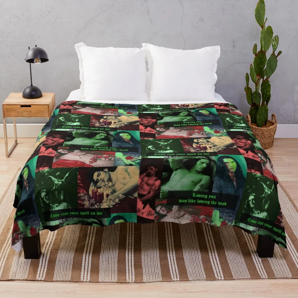 

Peter Steele Dark Goth Collage Edit Throw Blanket Plush Beach Furrys fluffy Blankets For Bed Blankets