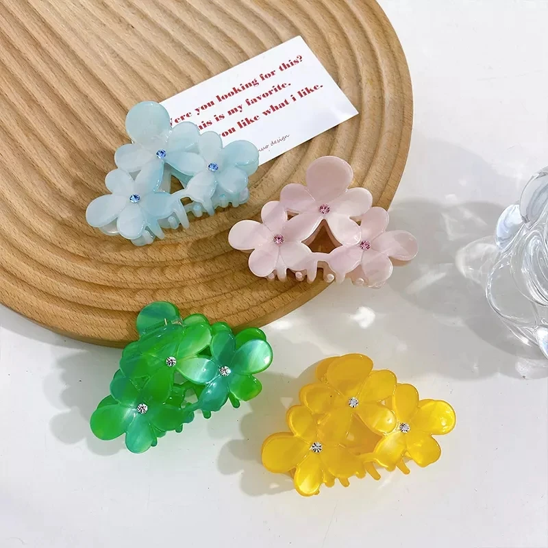 豪華なヘアクリップ,7.8cm,花,ラインストーン,ヘアクリップ