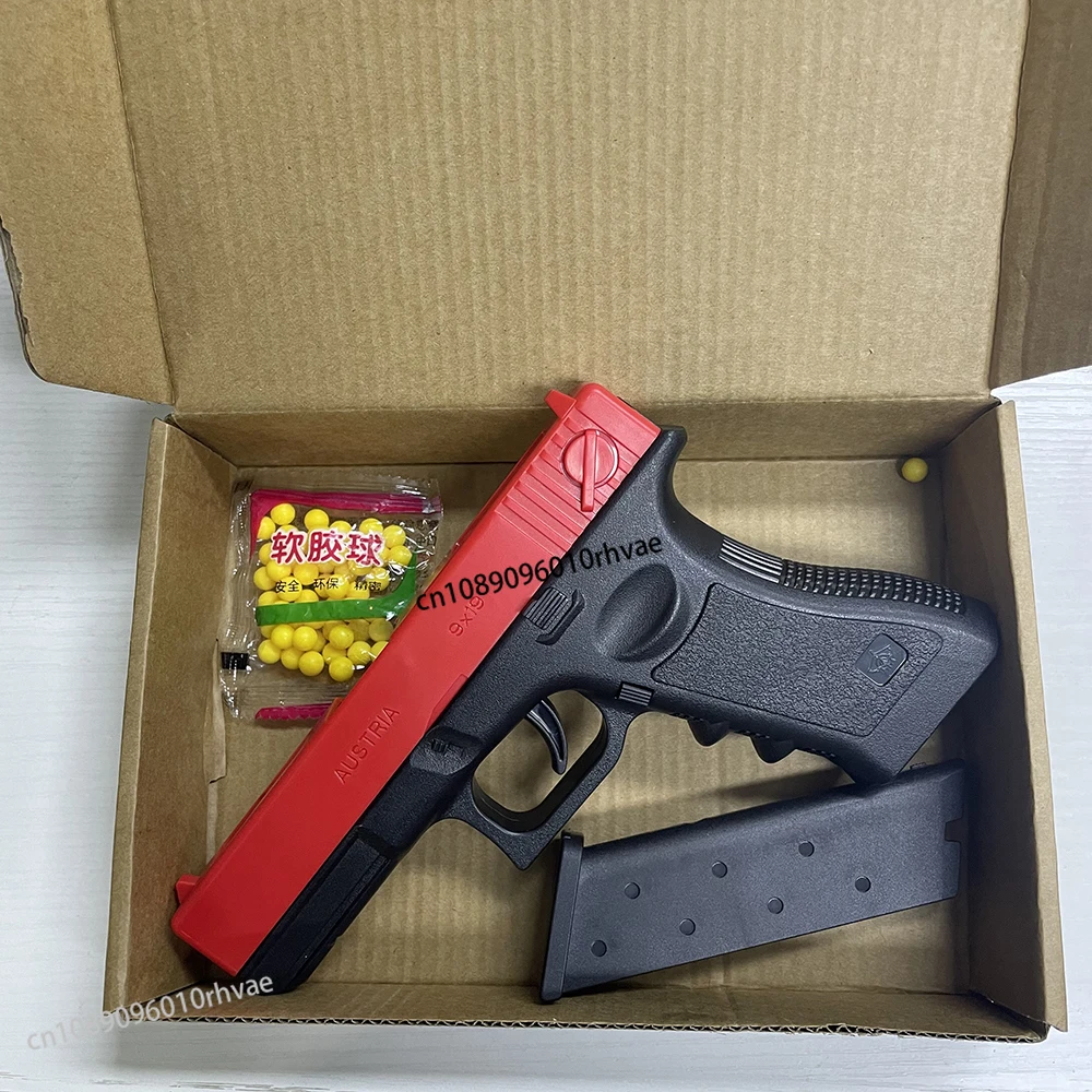 Soft bullet toy gun soft bullet airsoft pistol manual G17 toy gun lower magazine with laser outdoor sports CS game weapon for children adults gift