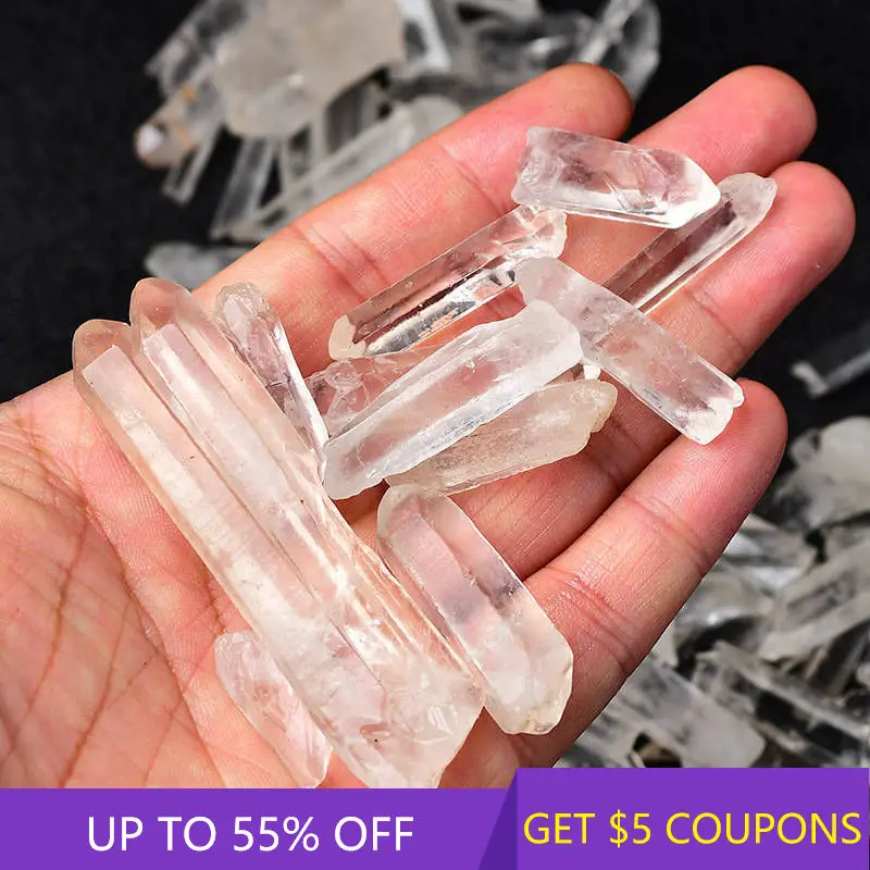 30-100mm Healing Clear Quartz Crystal Rock Stone Point Stick Wand Natural Monocrystal Column Obelisk Decoration DIY Craft Gift |