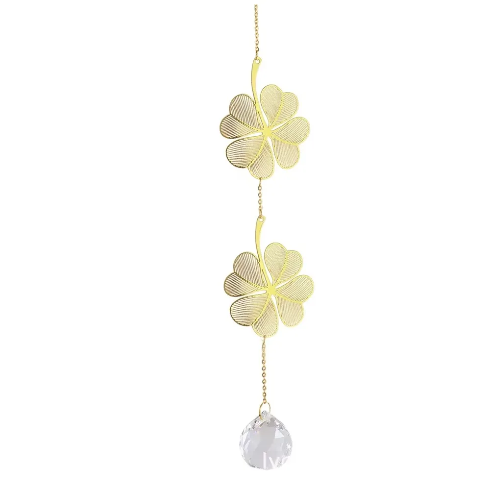 New Hanging Decoration Sun Catcher Lotus & Ginkgo Leaf Window Art Crystal Suncatcher Gift Crystal Prism Garden 5