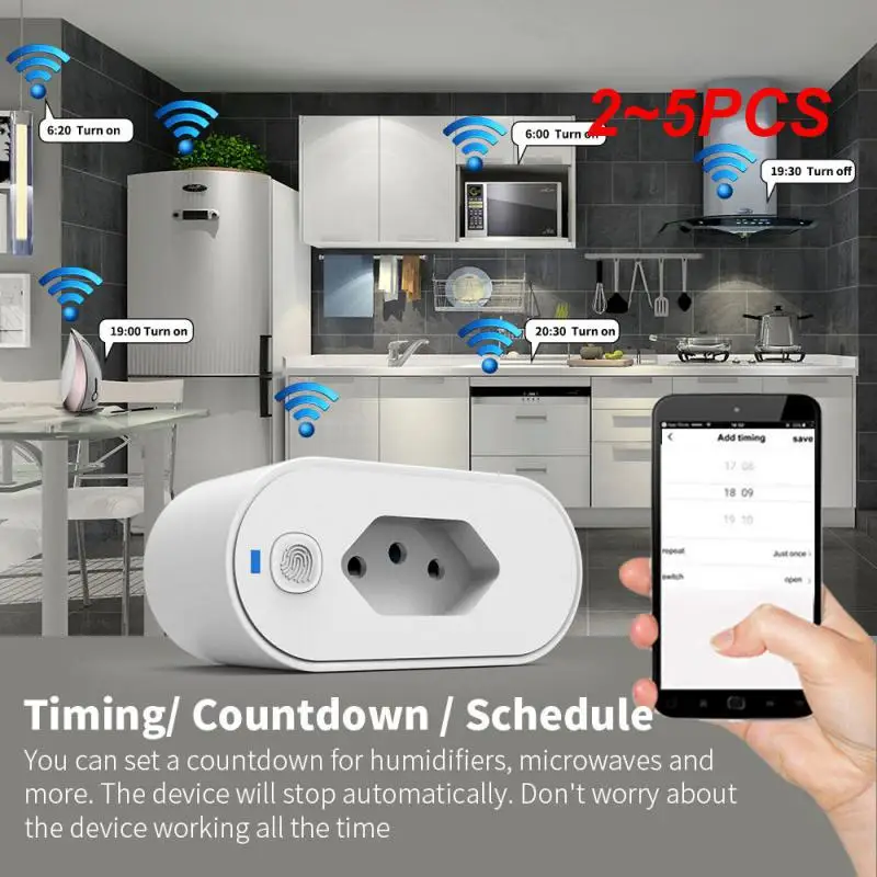 

2~5PCS Tuya WIFI Smart Plug 16A EU/US/UK/ /BR Smart Socket Smart Life App Remote Control Timer Outlet For Alexa