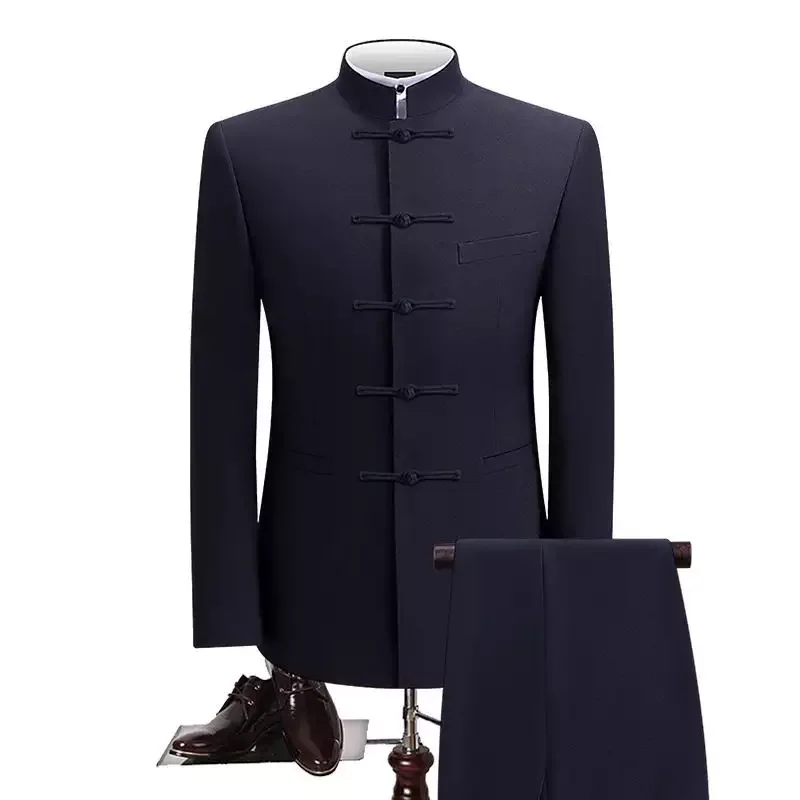Tailor Made Chinese Style Stand Collar Suit Men's Two piece Tang suit