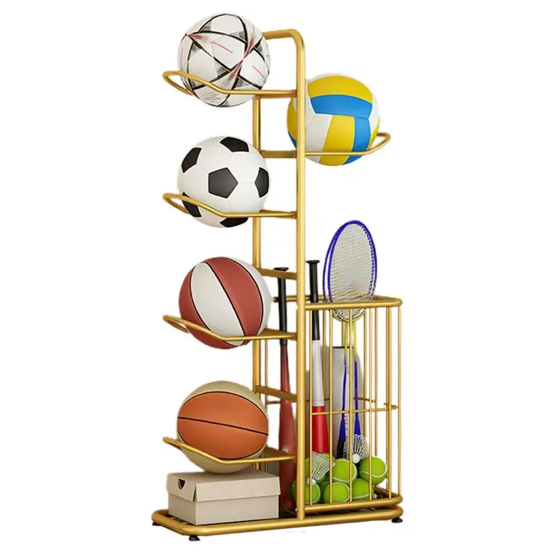 Ball Storage Rack Vertical Ball Holder Storage Rack Sports Stand with Basket Garage Organizer for Basketball sports ball display stand,sports ball storage rack