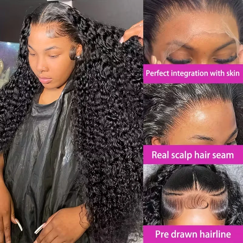 42 Inch 13x6 13x4 Deep Wave HD Lace Frontal Human Hair Wigs 5x5 Glueless Deep Curly Human Hair Full Lace Front Human Hair Wigs 4