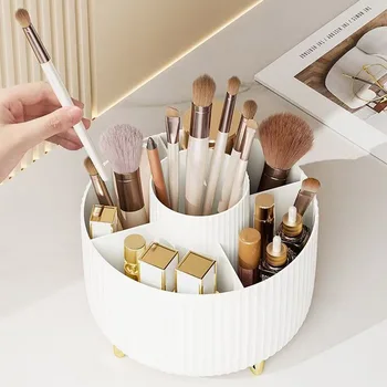 360° Rotating Makeup Organizer Desktop Cosmetic Storage Box Large Capacity forBathroom Portable Lipstick Makeup Brush Pen Holder