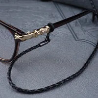 Lunettes en cuir pour hommes et femmes, 1 pièce, chaîne en corde tissée, à lacets, pour Sports de plein air, antidérapantes, accessoire ﻿ (11 couleurs au choix) 2