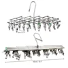 Folding Drying Rack with 35/20 Clips Stainless Steel Windproof Underwear Socks Clip Swivel Hook Hanger Space Saving Drying Rack 3