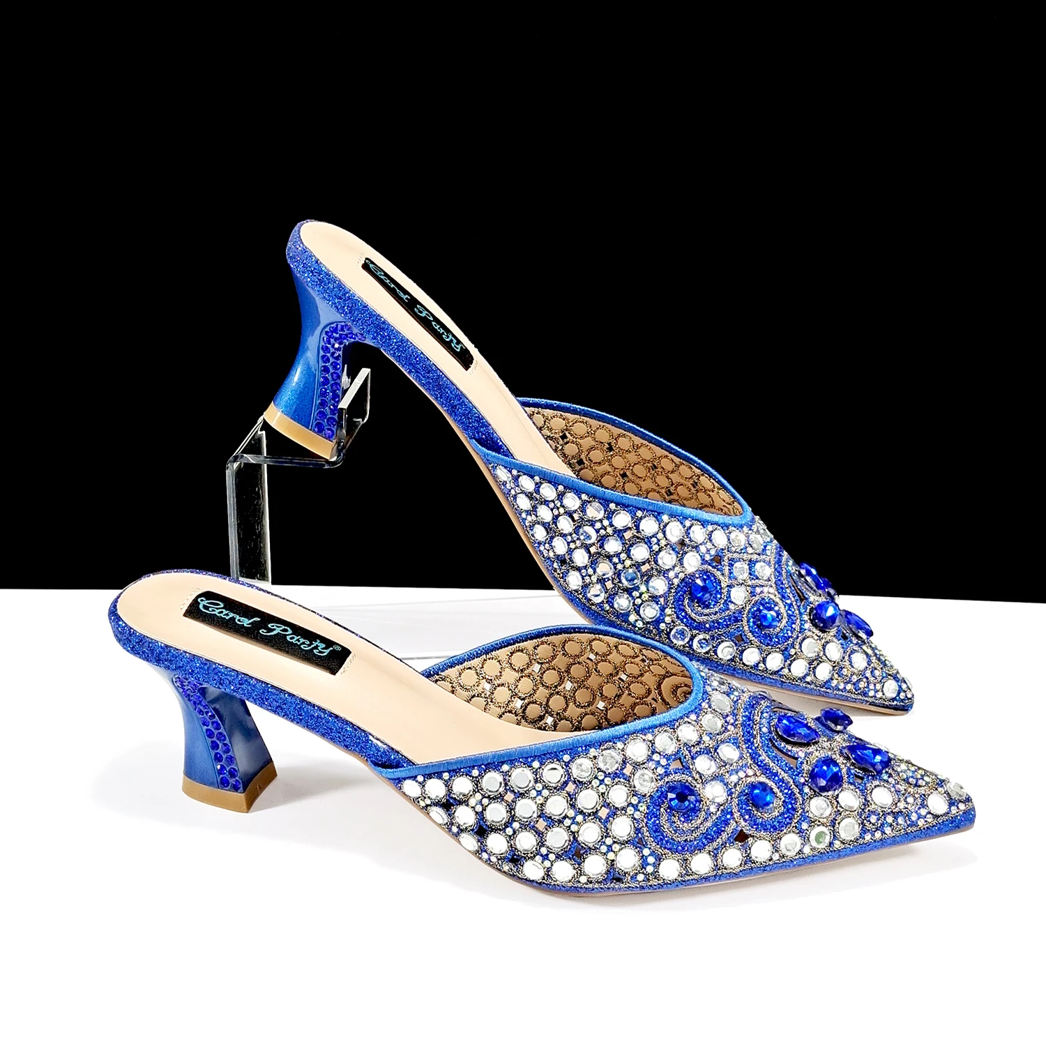QSGFC Italian Design Rhinestone-encrusted Ladies Party Shoes And Special Bag High Heels And Dual Purpose Bag Women's Shoes