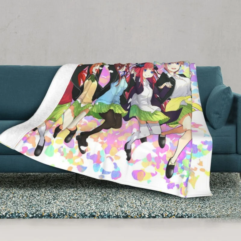 

Трикотажное одеяло с героями аниме, флисовое ультра-мягкое покрывало Мику Накано ичика для дома, дивана, покрывало