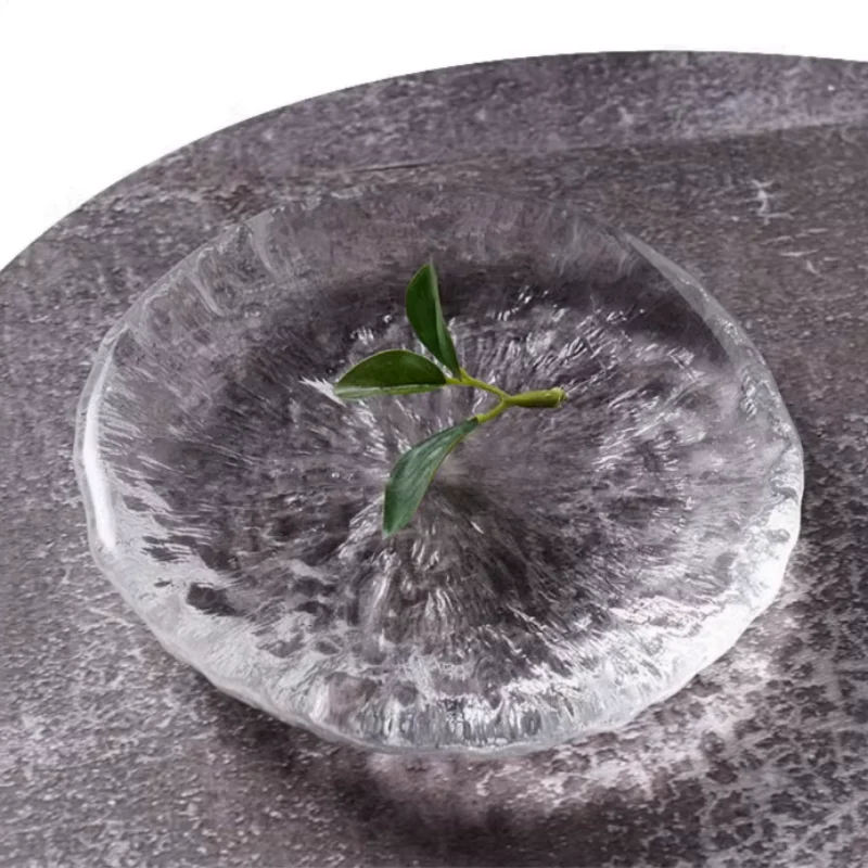 Transparent Crystal Glass Dinner Plate Dessert Plates Sushi Plate