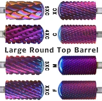 RolinStar Both hand Tungsten 6.6 purple Large Round Top Barrel Carbide Barrel Nail Drill Bit and Best remover for Powder and 1