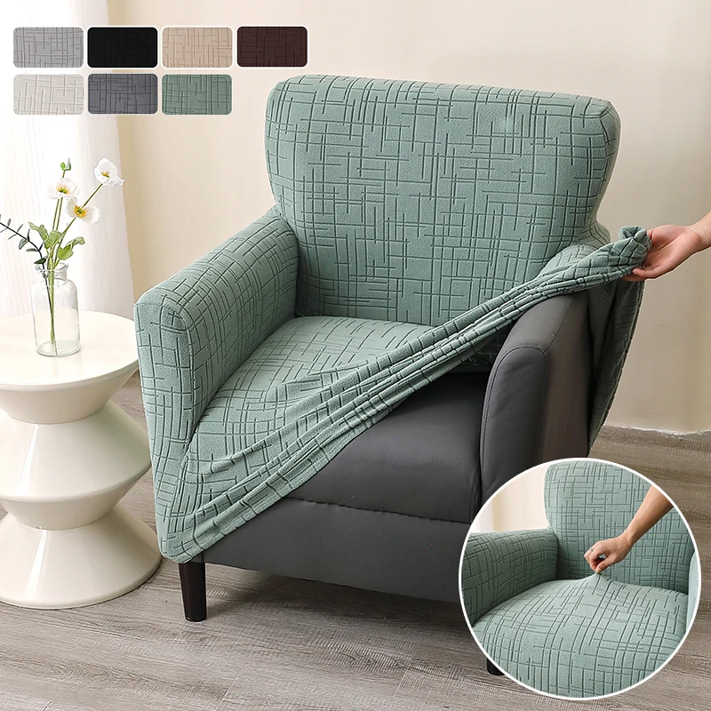 1 funda para silla de Club Jacquard, funda elástica para sillón de tubo, funda de LICRA a prueba de polvo para sofá individual para sala de estar, Bar, Hotel