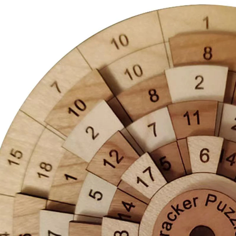 Turntable Wooden Number Puzzle Huarong Road IQ Brain Teaser Montessori Educational Toys Rompecabezas Niño Relogio Infantil 4