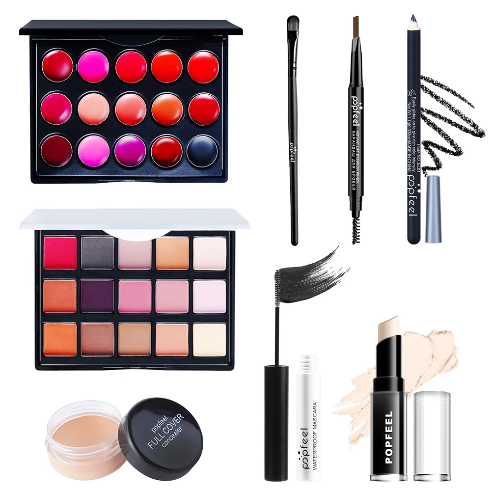 Makeup Set Eye Makeup Set Lip Makeup Set Lip Glosses Makeup Kit Makeup Gift Box Makeup Gift Set for Girl Eyeshadow Palette Liquid Foundation Lip Gloss Etc Makeup Set for Women & Makeup Beginners Travel SET