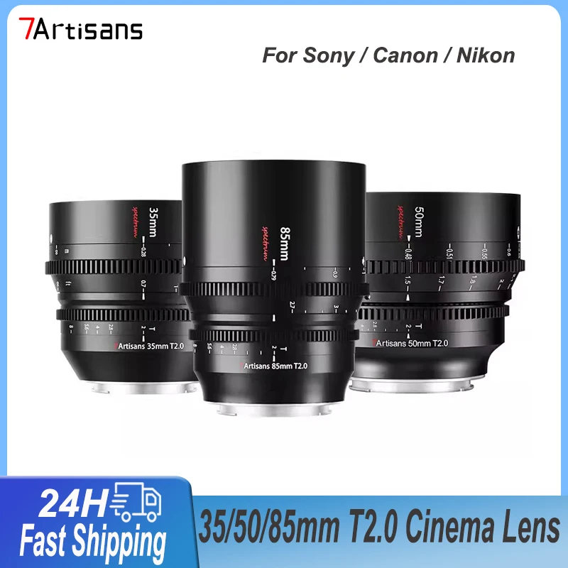7 Artigiani 35Mm 50Mm 85Mm T2.0 Full Frame Cinema Spectrum Lens Per Sony E Fx3 Leica Tl Sigma Fp Nikon Z5 Canon Eos-R Fotocamere