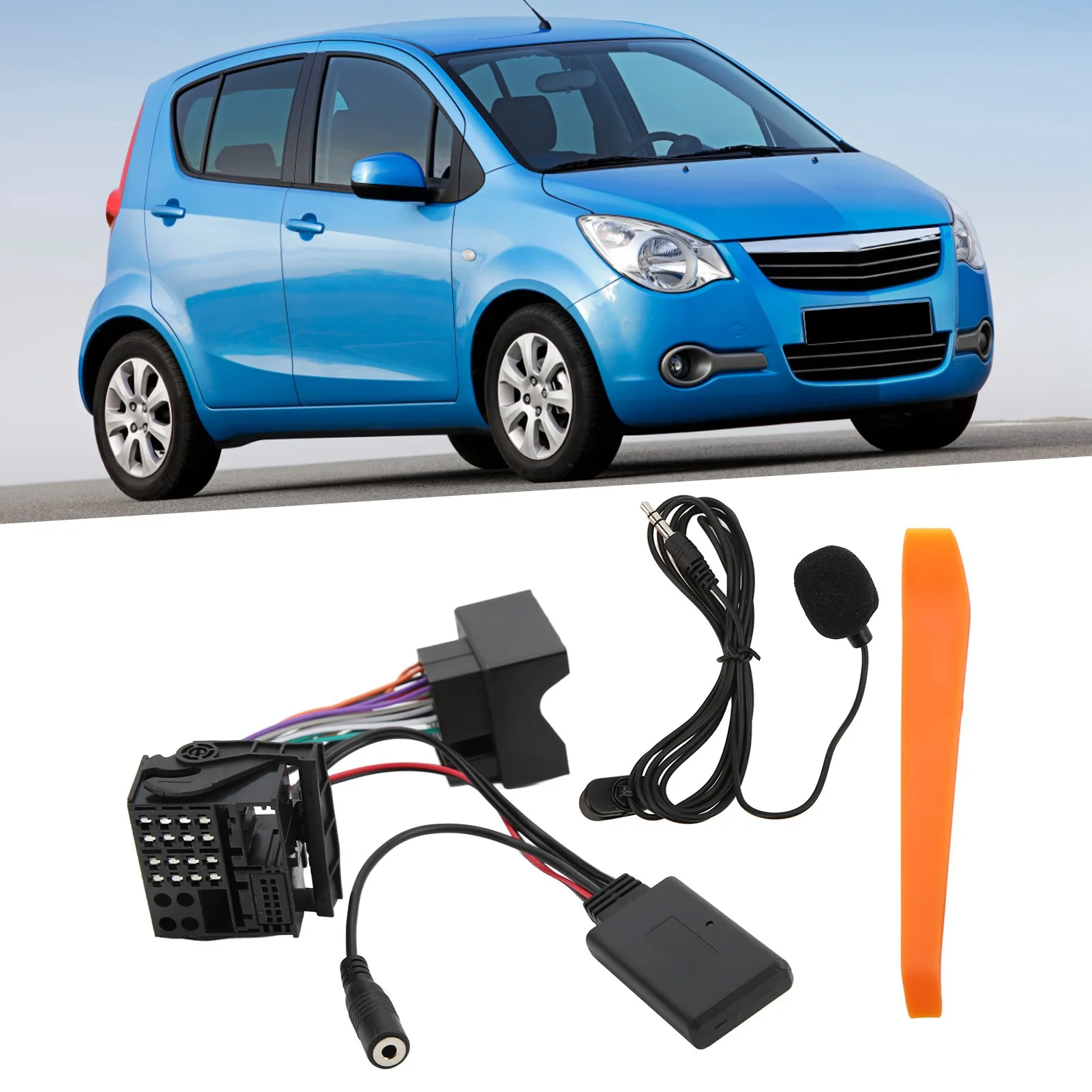Bluetooth5.0 AUX IN Adapter 12‑Pin Handsfree Microphone Replacement for CD30 Mp3 CDC40 CD70 DVD90 Bluetooth AUX IN Cable