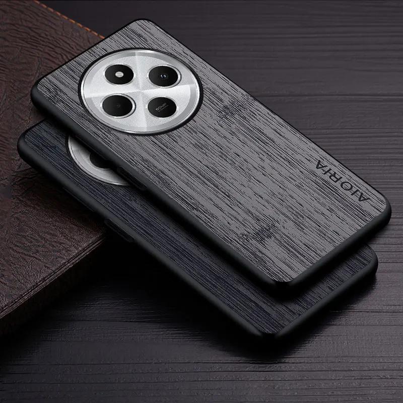 Luxury Bamboo Wood Pattern Leather Phone Case - Elegant and Durable Cover