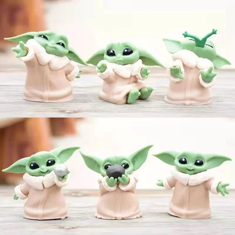 6 Pz/Set Baby Child Yoda Figure Kawaii Mini Dolls Q Version Grand Master Of Jedi Order Cute Lovely Ornaments Gift