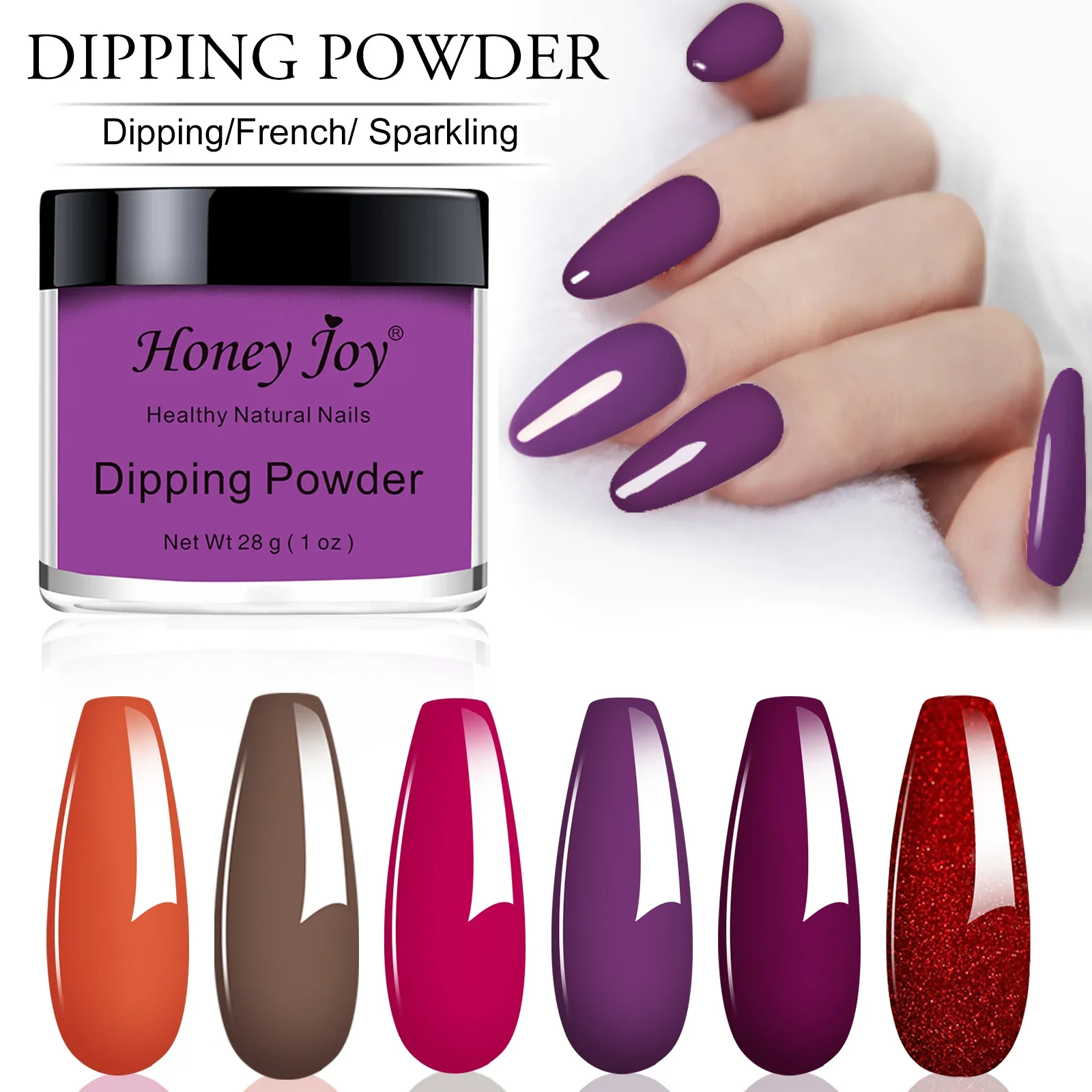 28g/Box Winter Dipping Nail Powder No Need Lamp Cure Natural Dry Long Lasting Dip Liquid Polish Glitter Dust