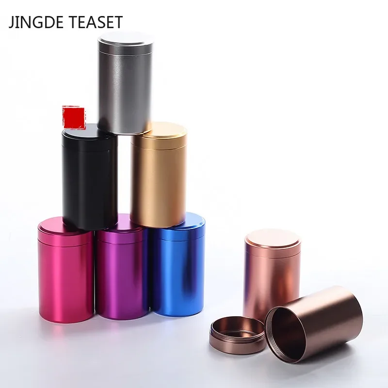 Mini Metal Tea Caddy sealed storage tank Portable travel Tea Boxes tea tin containers coffee canister Kitchen Spice Candy jar Tea tin box,tea canister,airtight container