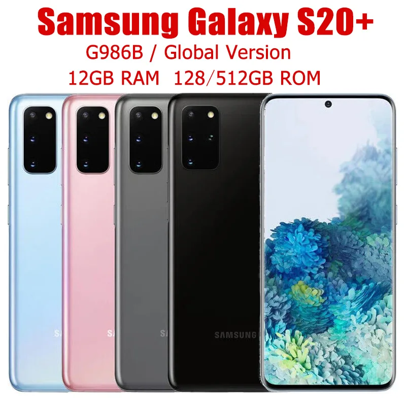 

Original Unlocked Samsung Galaxy S20 Plus S20+ 5G G986B/DS Global Version 6.7" 12GB RAM 128GB ROM Exynos NFC 4Camera Smart Phone