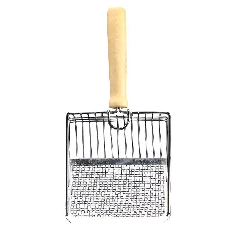 Pelle À Litière Pour Chat En Acier Inoxydable Avec Manche En Bois_voghion.com
