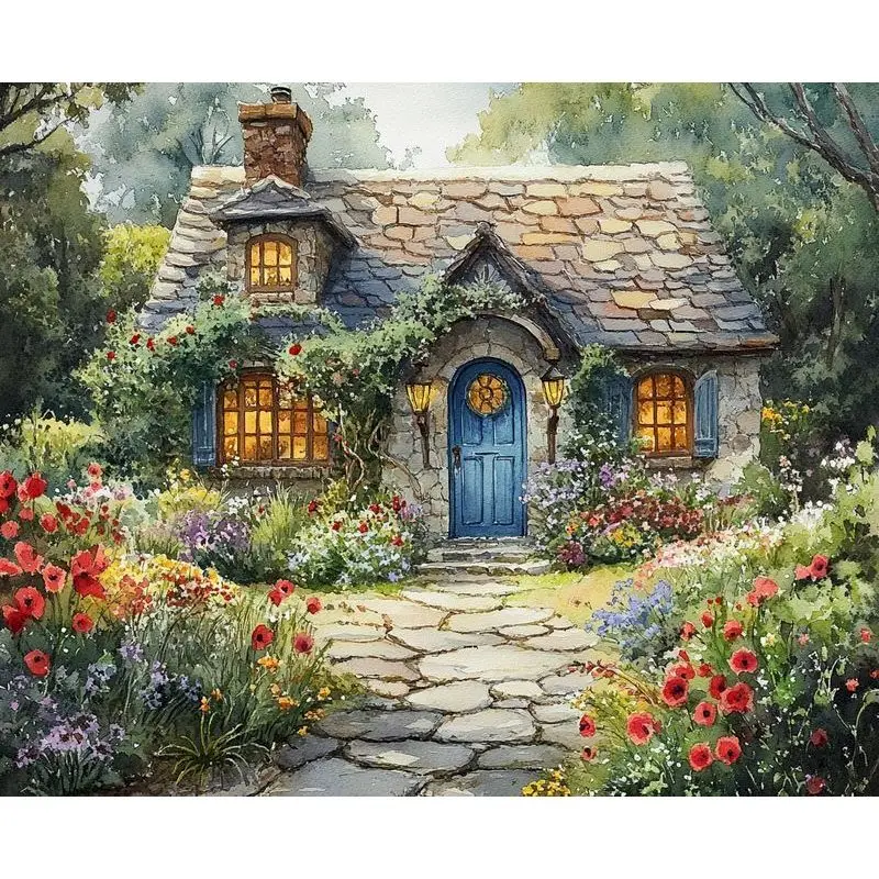 RUOPOTY Painting By Numbers Kits Mountain Scenery Handmade Diy Coloring By Numbers Adults Crafts Home Decor