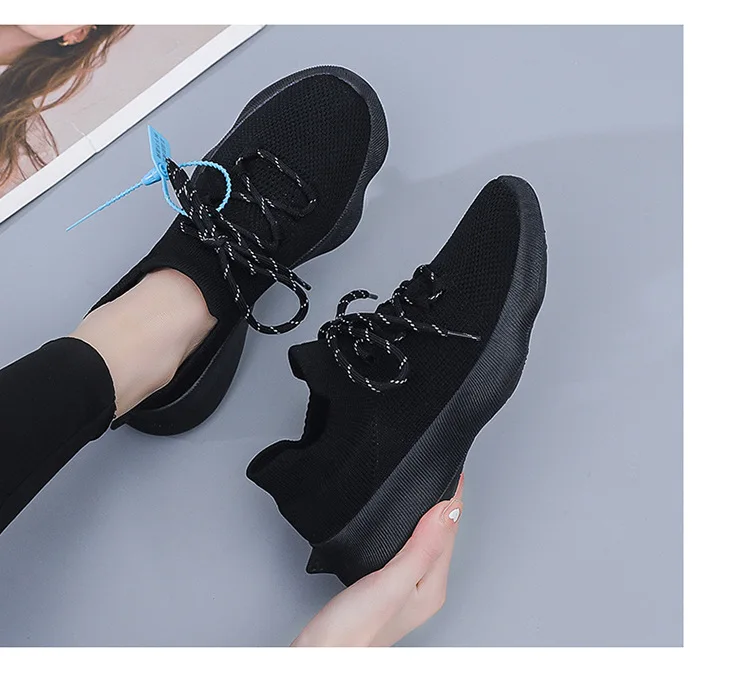 2022 New Women Chunky Sneakers Spring Summer Air Knit Mesh Casual Sport Running Shoes Street Plus Size GYM Shoes