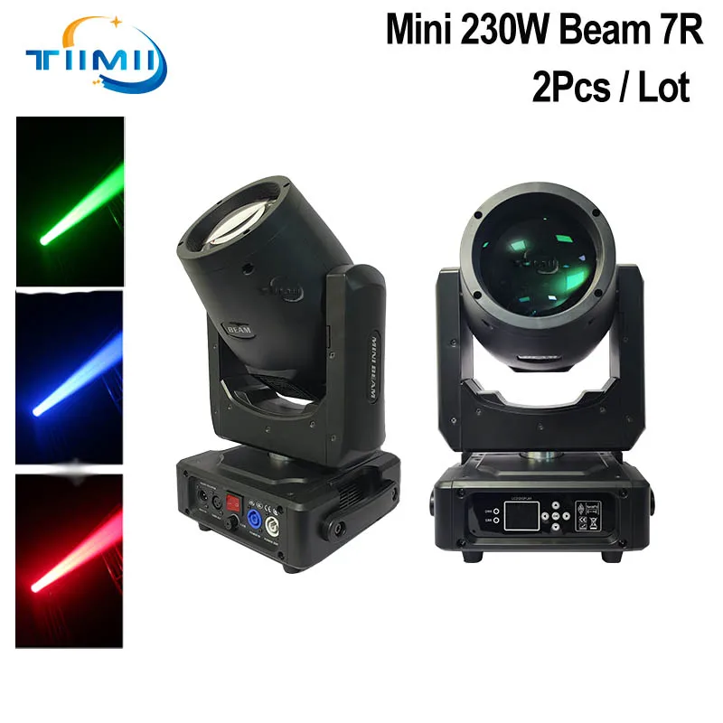 Hot 2Pcs Mini 7R 230W Beam Moving Head Screen Beam Light Dj Disco Stage Beam Light Nightclub Party Show Flightcase