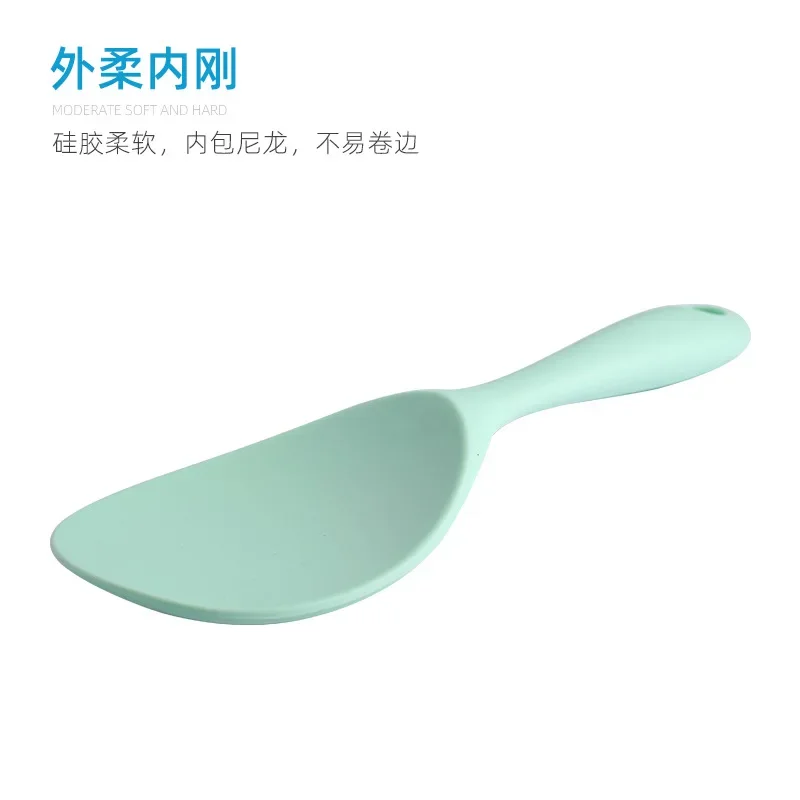 Hanging Silicone Rice Spoon Kitchen Ladle Non-stick Saucepan Electric Rice Cooker Cooking Scoop with Holes Household Items silicone kitchen utensils silicone cooking spoon cooking scoop