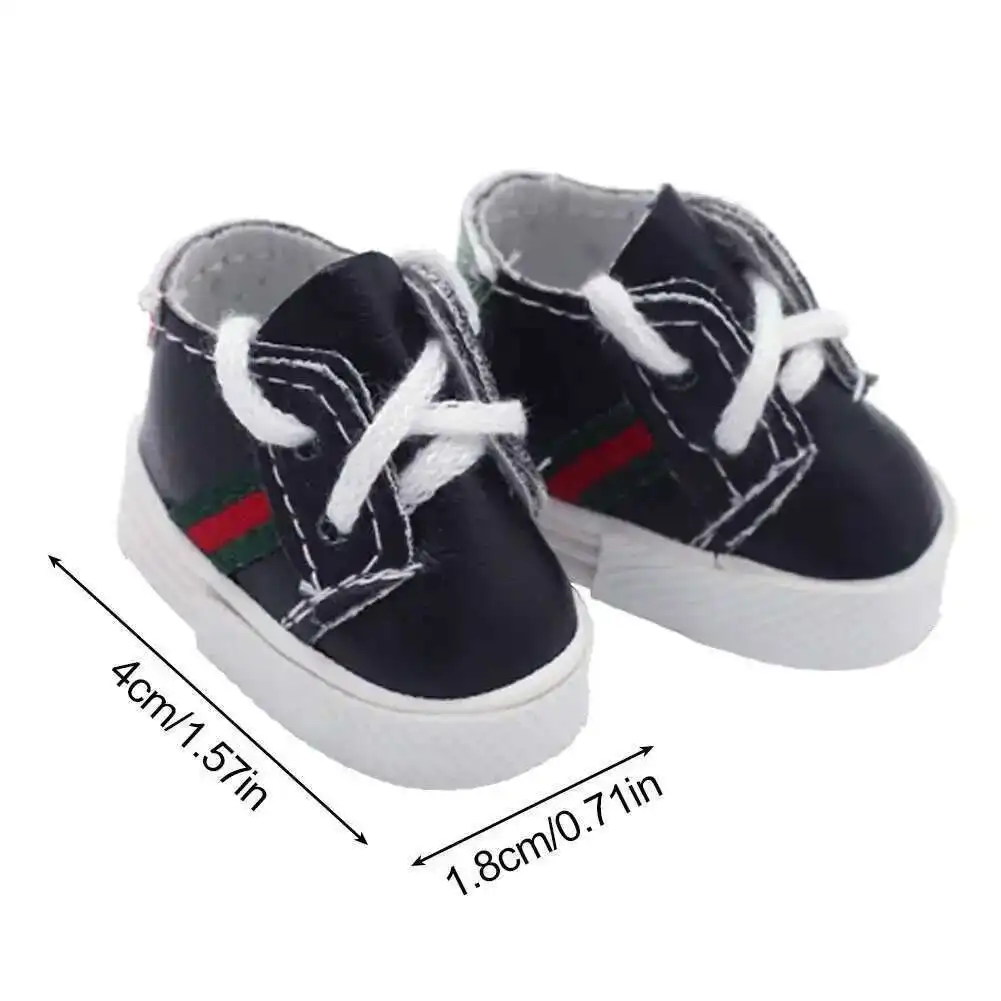 Versatile Leather Cloth Sports Shoes for Dolls - Multiple Styles, 4x1.8cm