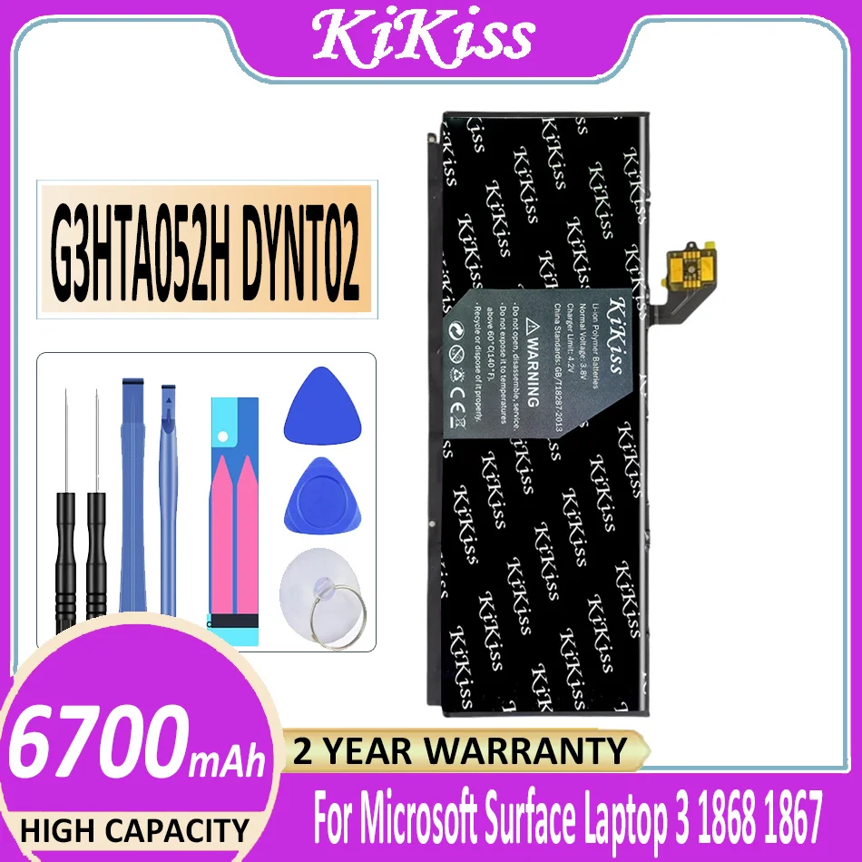 

KiKiss Battery G3HTA052H DYNT02 6700mAh For Microsoft Surface Laptop 3 Laptop3 1868 1867 Bateria
