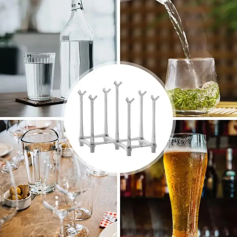 Glass Bottle Drying Rack Bottle Drying Rack Drinking Glass Drainer Stand Adjustable Reusable With Non-Slip Bottom