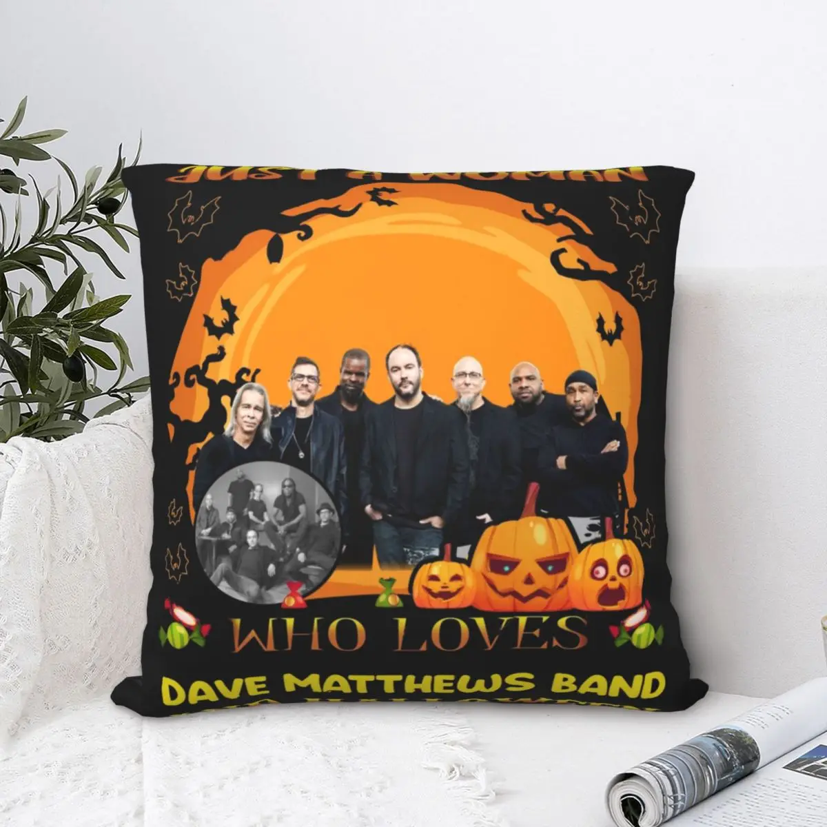 

Dave Band And Halloween Square Pillowcase Polyester Pillow Cover Velvet Cushion Decorative Comfort Throw Pillow for home Sofa