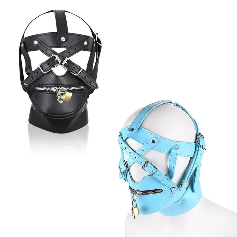 Lockable Head Harness Riding Mask For Bdsm Restraint Gear_voghion.com