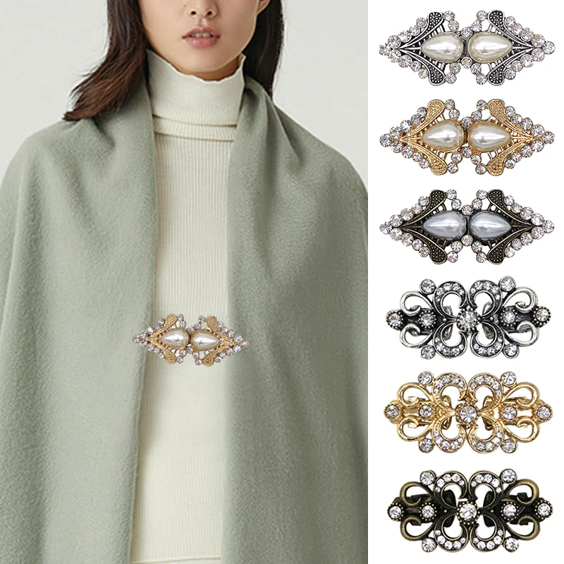 Set Di 4 Spille Fermaglio Per Maglione E Sciarpa In Stile Vintage – Clip Retrò In Bronzo/Oro Per Cappotti, Scialli E Abiti - 5