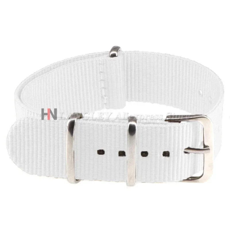 Nylon Army Sports Black Watch Strap - Fabric Band with Buckle