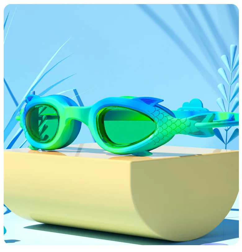 Professional Swimming Goggles HD Waterproof Anti Fog Silicon Swimming Cap Water Swim Goggles Caps for Kids 6