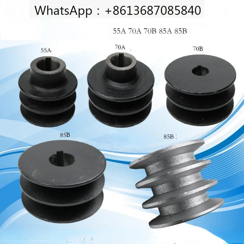 

2pcs round belt pulley Double groove for Gasoline engine Power Threshing Machine wheel Parts